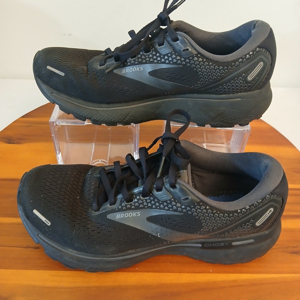 Brooks Ghost 14 Women 8 Wide Triple Black‎ Running Shoes Sneakers 1203561D020